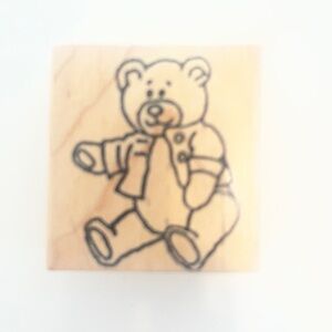 Wooden Novelty Stamp teddy bear